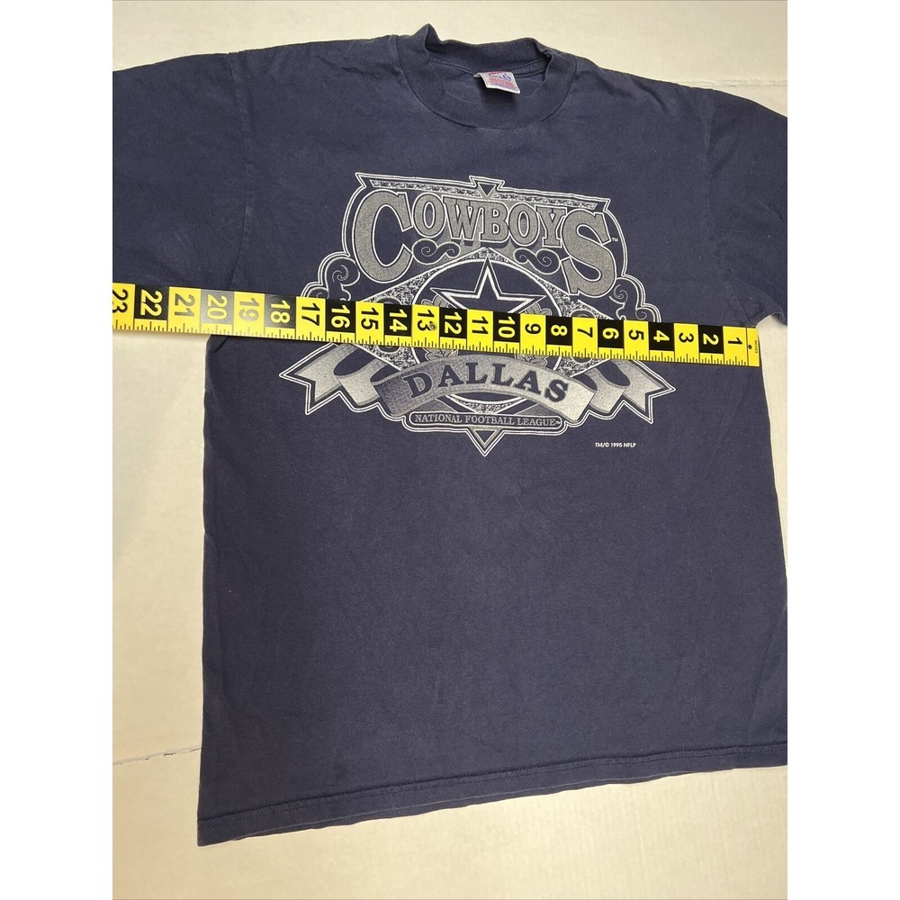 Jerzees Dallas Cowboy's T-Shirt 1995 Era Vintage Men's Large Bold Print - Picture 8 of 14